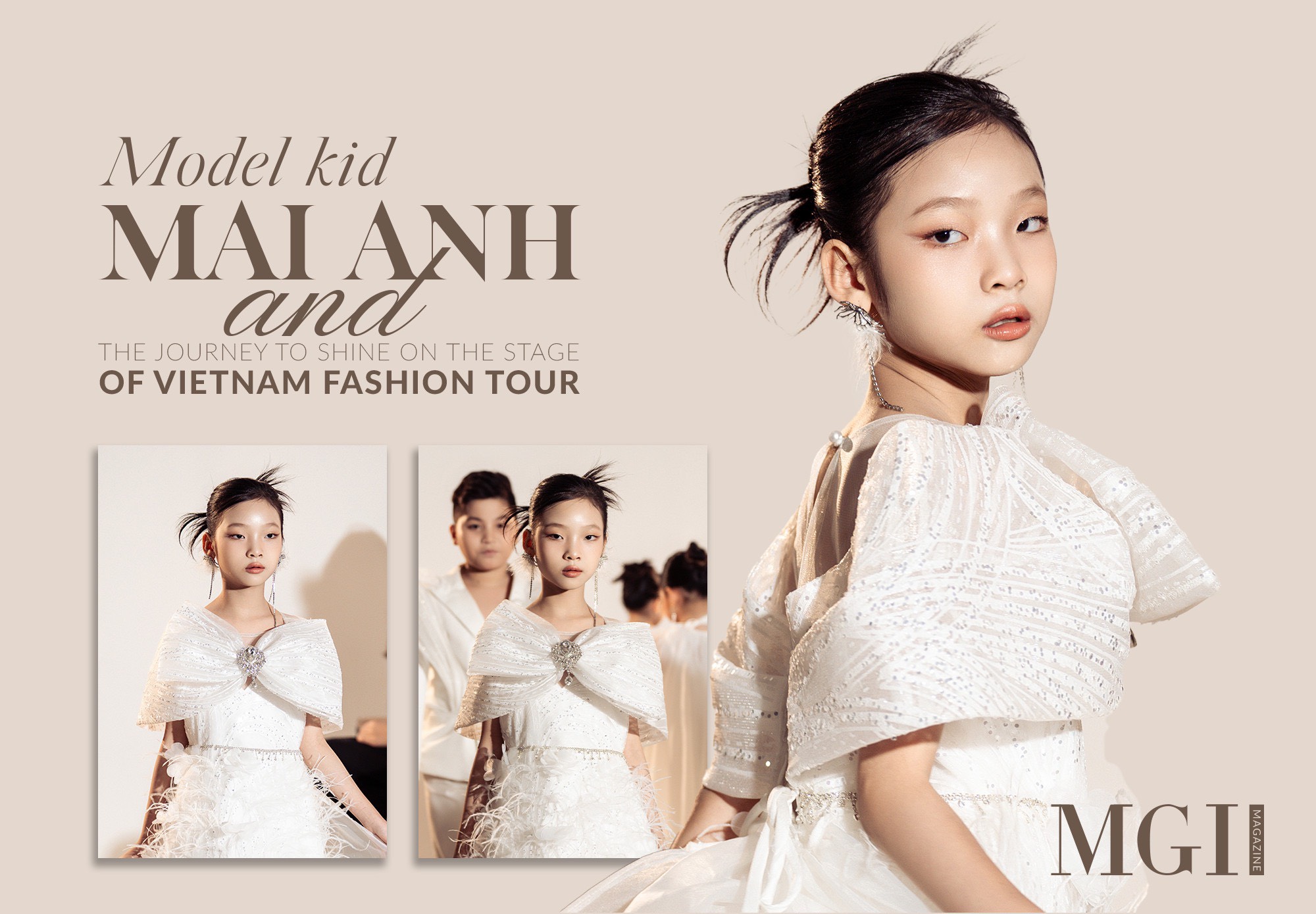 Model kid Mai Anh and the journey to shine on the stage of Vietnam Fashion Tour